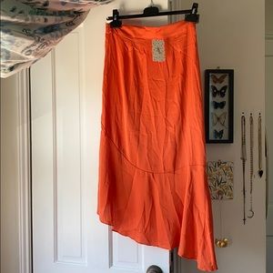 FREE PEOPLE HOT ORANGE SKIRT